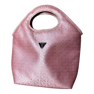 Guess Pink Tote Bag with Curved Handle and Textured Finish